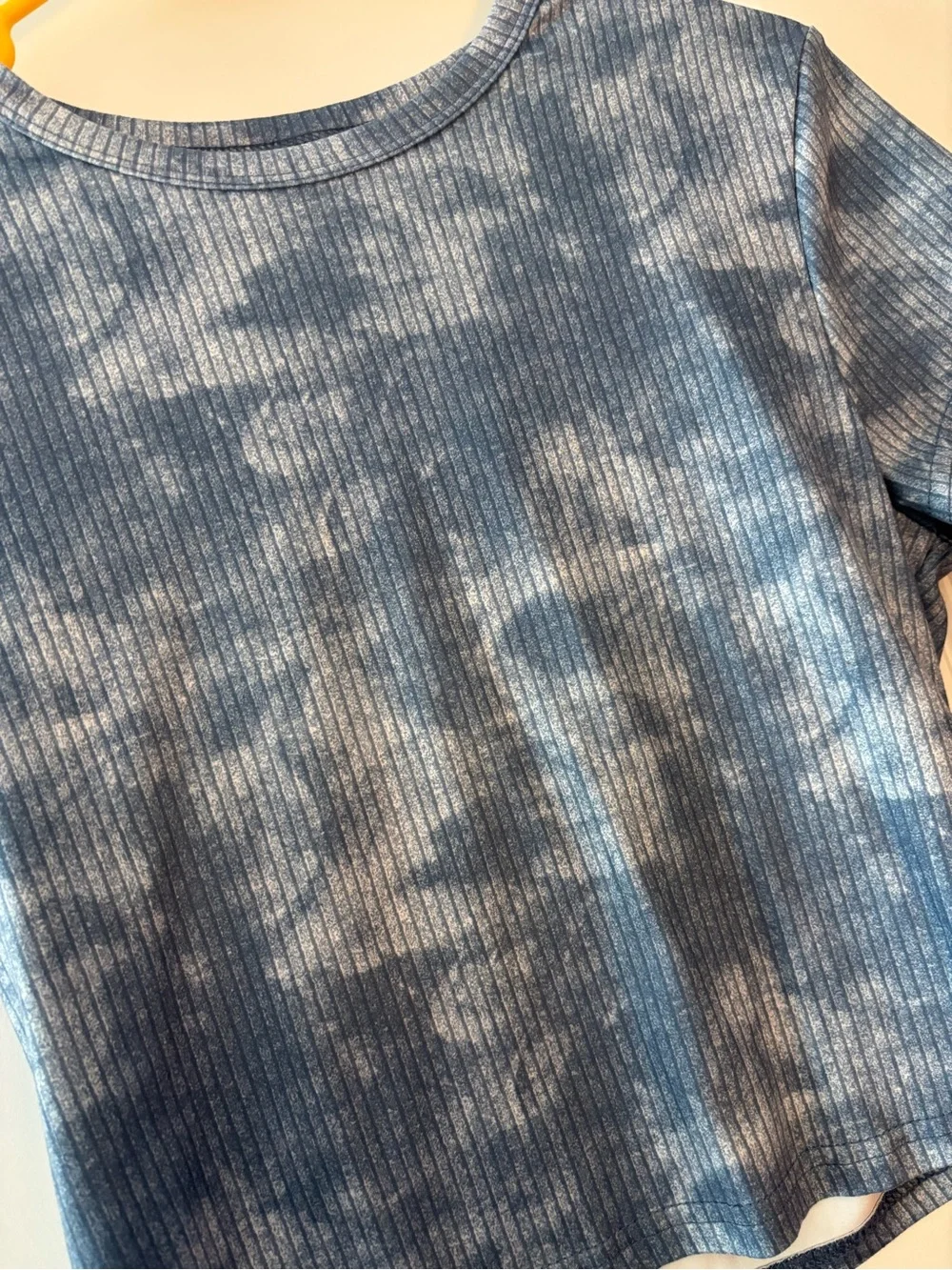 Nike Blue Tie-Dye Ribbed Crewneck Crop Top